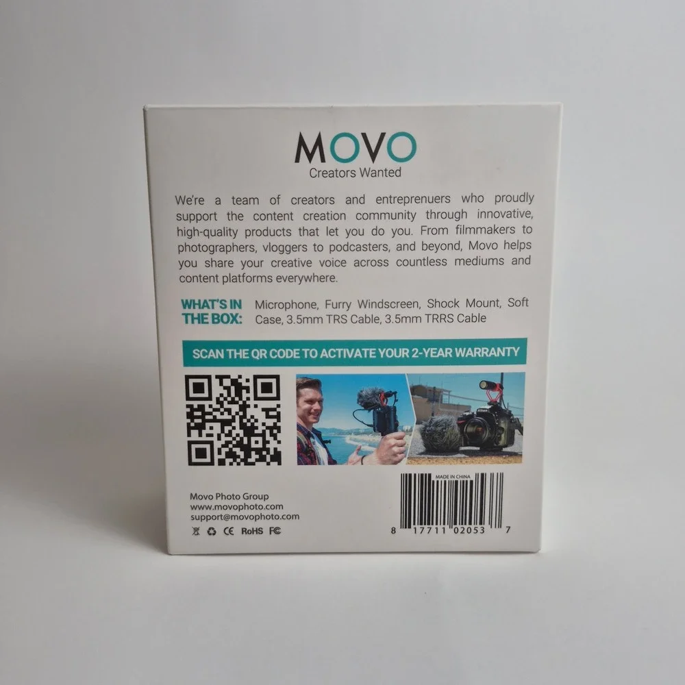 Movo VXR10 Universal Cardioid Microphone Shotgun Mic for iPhone Android Camera